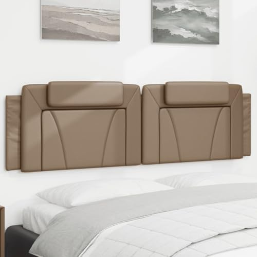zylophax Kopfteil-Kissen Viana Cappuccino-Braun 180 cm Kunstleder mit Schaumstofffüllung, Wandkissen für Schlafzimmer, Polsterung und Stütze zum Anlehnen, modernes Betthaupt Zubehör
