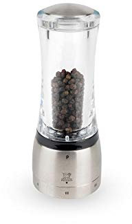 PEUGEOT - Moulin à Poivre Daman u'Select 16 cm - 6 Réglages de Moutures Prédéfinies - En Inox et Acryl - Fabrication Français
