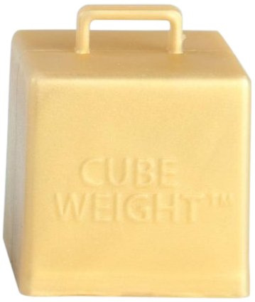 Creative Balloons™ Cube Weight – 65 g Metallic Gold Balloon Weights for Helium Balloon Bouquets – 10‑Pack for Parties & Event Décor