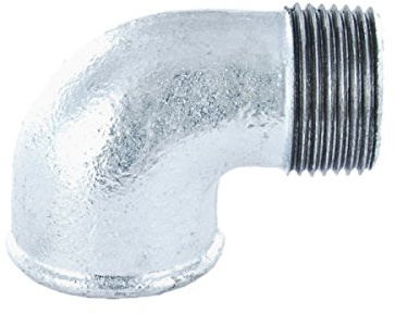 Winkel 90° Gewindefitting Temperguss verzinkt - AG x IG - 1 1/2