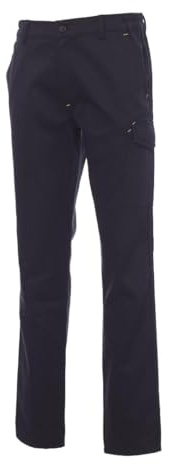 PAYPER Power Pantalone da Lavoro Unisex Uomo Donna 100% Cotone Chiusura Zip Tasche Anteriori Laterali Posteriori Porta Metro Passanti in Vita Blu Navy