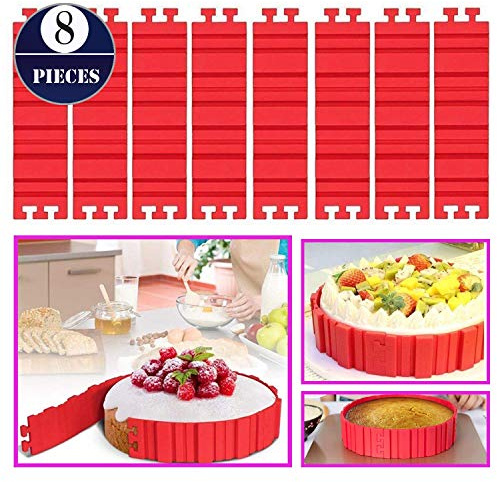 8 PCS Silicone Cake Mold, Woohome Cake Pan Snake DIY Baking Mould Magic Bake Tools - Design Your Cakes Any Shape