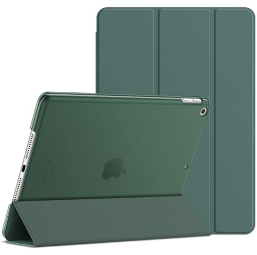 JETech Hülle für iPad 9./8./7. Gen 10,2, Neblig Grün | Für iPad 10,2 (2021/2020/2019), Schlanke Transluzent Rückseite, Dreifach-Ständer, Auto Schlafen/Wachen, Leichter Stoßschutz