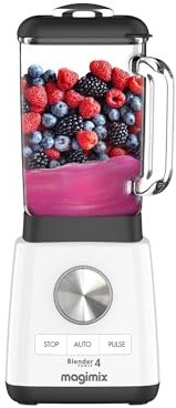 Magimix Blender Mixeur Professionnel - Hachoir, Blender pour Smoothie, Mixeur Soupe, Hachoir Blender Multifonction - Bol en verre - Blanc