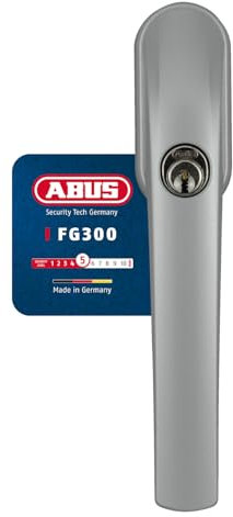 Abus Fg300 Al0125 Maniglia con Blocco Antifurto, Serratura a Spinta con Cilindro per Finestre, Chiave Maestra, Livello di Sicurezza: 5, 89945, Ottica In Acciaio Inossidabile