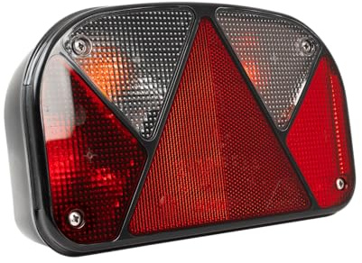 Aspöck Rueckleuchte Multipoint II links 12 V 5 Pin Bajonett 240 x 140 x 52 mm Positionslicht Bremslicht Blinker Nebelschlussleuchte Kennzeichenlicht Reflektor fuer Anhaenger