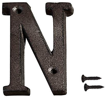 INCREWAY Hausnummer aus Gusseisen, 7,5 cm, Schwarz