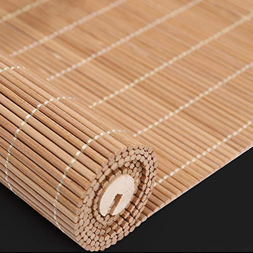 LLPEIJIE026 Bambusrollo in Natur,Bambus Raffrollo,Sichtschutz Rollo,Faltrollo Rollo,Schnurzugrollo Vorhang,für Fenster und Türen,Wandmontage Deckenmontage,Anpassbare Größe (100x160cm/39x63in)