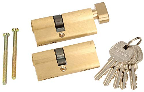 KOTARBAU® Set di cilindri di profilo a chiusura simultanea 2 pezzi 30x35mm con pomolo di chiusura