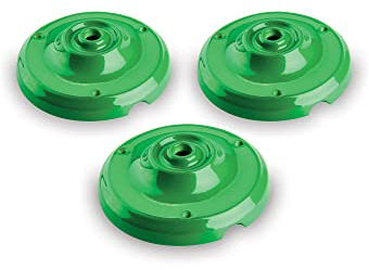 AMARCORDS - 3 Rosoni in porcellana per lampade a sospensione coprifili in ceramica retrò con viti di fissaggio colore VERDE