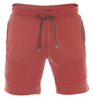 riverso Herr sweat Short RIVRainer korta sweatshorts Bermuda sommar sport biker shorts bomull svart grön blå röd S M L XL 2XL 3XL 4XL 5XL, Dark Red (15400), XL