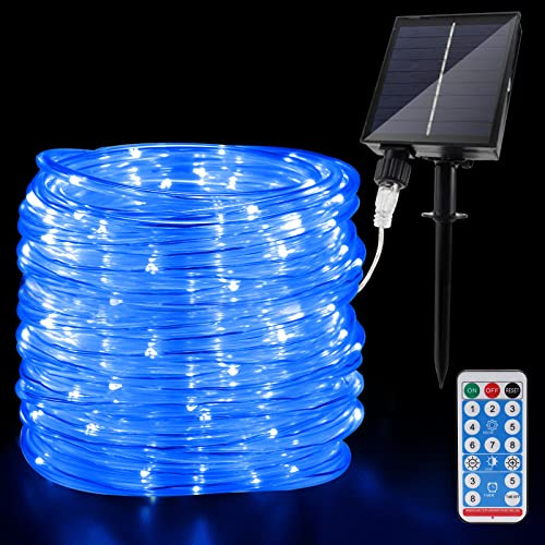 JIMACRO Outdoor Solar LED Lichtschlauch, IP65 Wasserdicht Solar Lichterkette Außen 20m 200LEDs Solar Deko Lichter mit 8 Beleuchtungsmodi für Garten Baum Party Weihnachtsdekoration