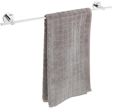 WENKO UV-Loc® Badetuchstange UNO Isera, Wand-Handtuchhalter aus Vierkantrohr zum Befestigen ohne Bohren mit innovativem Klebesystem, Wandmontageplatte aus Zinkdruckguss, rostfrei, 59,5 x 5 x 7,5 cm