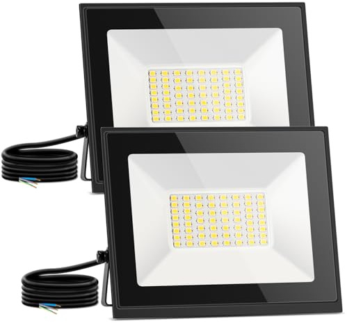 Aigostar- Faretto led 30W da Esterno,2 Pezzi,bianco naturale,Super illuminoso Faro led da 2700 lumen e 4000k. Faretti led Impermeabile IP65 per cortile, giardino, garage, tetto.