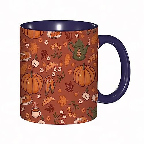 DHAEY Mug porcelaine fine Citrouille d'automne |Mug humour pour collègue, amis, copains, frères et soeurs |Mug original avec