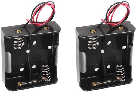 hrsyyl Lot de 2 boîtiers de batterie à 2 emplacements pour piles D 3 V avec fil