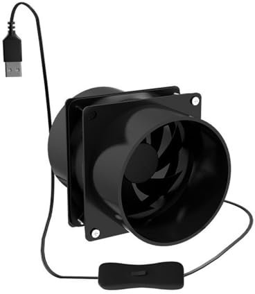 Sarini Energy-efficient Duct Exhaust Air Ventilation Fan with Speed Regulating and Noiseless Operation Dust Extraction Usb Fan (Black)
