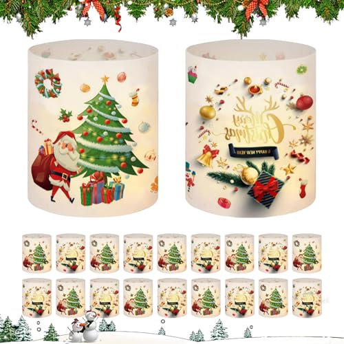 Elepl 18 Piezas Portavelas Decoracion Navidad Faroles Decorativos Santa Claus Árbol de Navidad Muñeco de Nieve Farol de Vela para Decoración de Mesa Decoraciones Navideñas para Interiores Exteriores