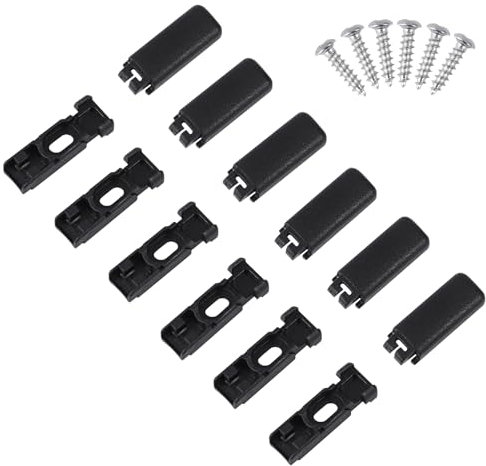 6 Plissee Ersatzteile Klemmträger Plissee Klemmen Ersatz, Spannschuhe für Verspannte Plissees Spannschuhe Ersatzteile Halterung für Stick & Fix Front Klebeplatten für Stick & Fix Klebeträger (schwarz)