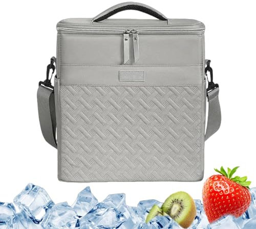 Lunchtasche, isolierte Lunchtasche – weiches, wasserdichtes Kühlgerät | Tasche mit Schultergurt, Kühltasche für das Mittagessen 21 Liter, Riutil Thermo-Kühltasche