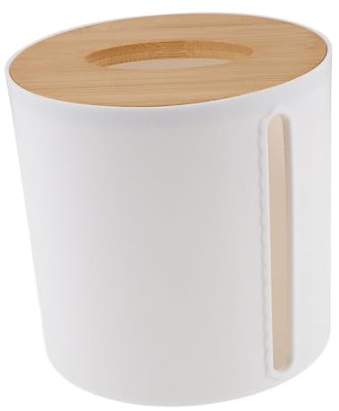 HOLIDYOYO Papierrollenspender Mit Bambusdeckel Runder Toilettenpapierhalter Platzsparender Papierrollenbehälter Für Badezimmer