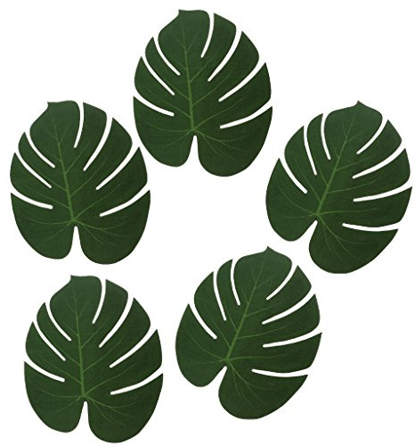 Lot de 5 grands sets de table en feuilles de palmier artificielles