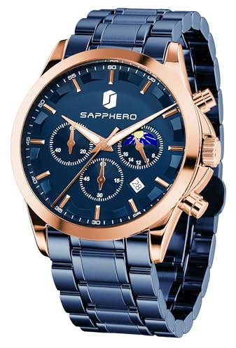BENYAR BY Herrenuhr Uhren Herren Wasserdicht Herrenuhren Chronograph m?nner Armbanduhr für Herren Eleganz Lederarmband/Edelstahl Quarz Geburtstags/Weihnachts Gold/Silber/Blau/Schwarz