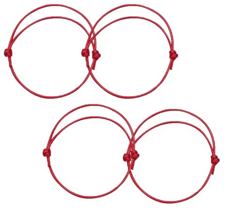 Rotes Armband 4pcs Set,Kabbala Schutz-Armband ,Verstellbares Spirituelles Rotes Band,Glück und positive Energie Glücksarmband als Geschenk für Mutter,Freundin,Freunde,gegen Neid & negative Energie