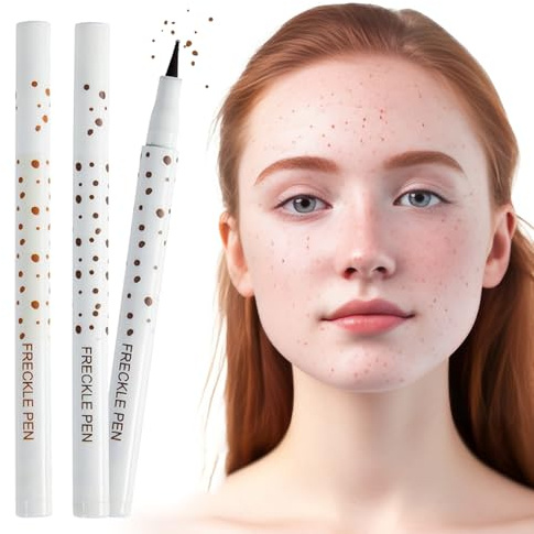 3 Pièces Freckles Pen, Stylo de Taches de Rousseur, Stylo de Tache de Rousseur Freckle Pen, Durable Naturel, pour Femme Naturel (Light Brown/Chestnut/Dark Brown)