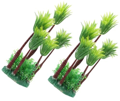 Toyvian 2 Pièces Plantes Artificielles pour Aquarium Décorations Plastiques Naturelles et Réalistes pour Réservoir à Poissons Ornements Flottants et Colorés