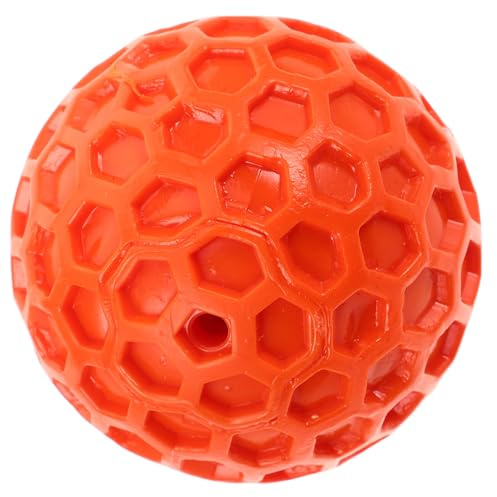 Artibetter Balle Caoutchouc Souple à Mâcher pour Chiens Petits Interactif Couineur à Motif Nid Abeille pour Jeux Intérieurs et Extérieurs Stimule Activité Physique et Engagement des Animaux