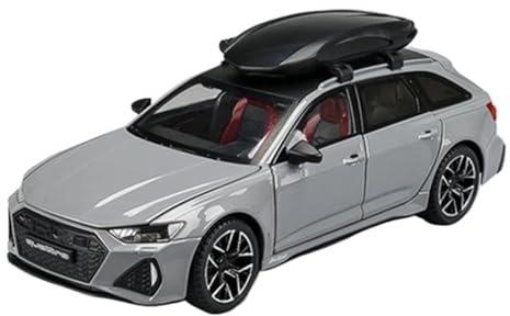 1/24 per Audi RS6 Avant Station Wagon Modello di auto in lega Veicoli giocattolo in metallo pressofuso Simulazione Suono e luce Batteria non inclusa(Gray)