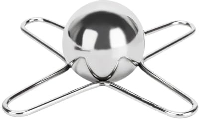 MoSundi Bola de hielo de acero inoxidable para enfriar café espresso, piedra de enfriamiento de whisky de 40 mm con soporte, cubo reutilizable para enfriar café, té, bebidas A
