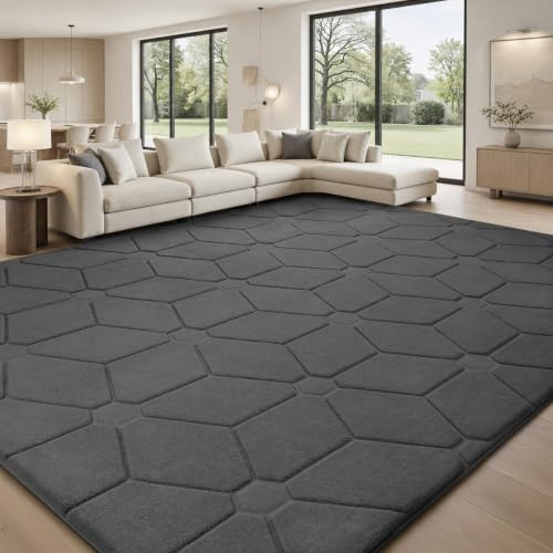 Treeboy Rugs Living Room 140x200,3D Grey Area Rugs for Bedroom,Extra Large Rugs for living room,Machine Washable Anti Slip Short Pile Rug Carpets Mat for Kids Room Bedroom