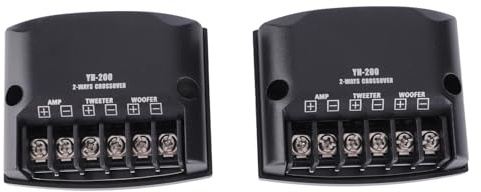 ASHATA Passiv 2-vägs Bilhögtalare Crossover 60W, 12V Frekvensdelare för Ljudsystem, Hi-Fi-kondensatorer Bilstereo Crossover för Bilstereo