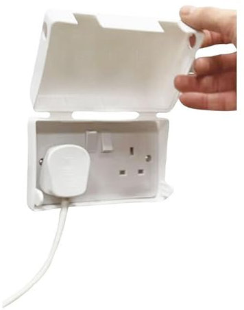 BabySecurity Electric Plug Socket Cover (1 Pack, Double) Prevents Tampering Accidents, Ideal for Home, School and Nurseries - White UK 3 Pin Plug