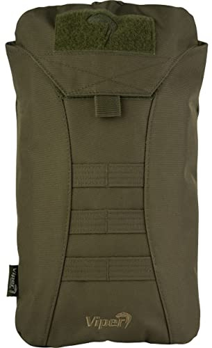 Viper TACTICAL Modulare Trinkblasen Tasche 40 cm, Cordura 600D MOLLE-kompatible Taktische Wasserträger 2L mit Befestigungsriemen & Ablauf für Outdoor, Airsoft, Wandern - Grün