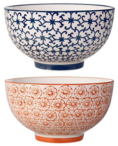 Bloomingville Schalen Kristina, orange saphirblau, Keramik, 2er Set