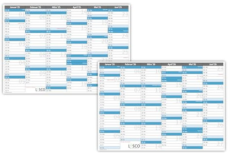 Tafelkalender DIN A5 2025 + 2026 (2 x 5 Stück) Format (148 x 210 mm) 300g BD Papier sehr gut beschreibbar