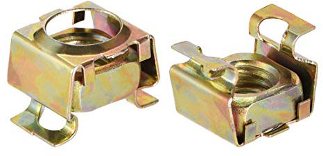 sourcing map M12 Cage Nuts for Server Rack Cabinet, Carbon Steel Yellow Zinc Plated, Pack of 10