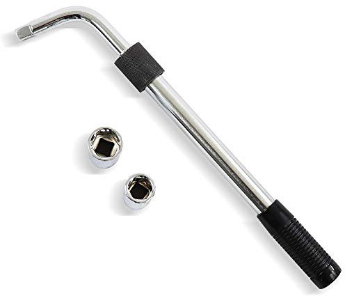 S&R Chiave per Ruote Auto 1/2 Telescopica (30-45 cm) con 4 Bussole 17-19-21-23 mm. Set Completo in Acciaio cromato.