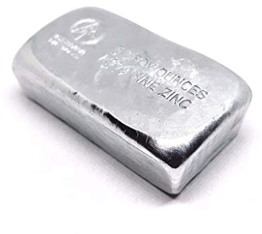 Precious & Valuable metals / Zinkbarren Sammlung: 5 Unzen Zinkbarren Zn, 155 bis 160 Gramm