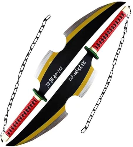 80.0 cm Demon Sword Foam Fantasy Samurai Schwert Relikas Cosplay Anime Kostüm Katana Xmas Geschenk (2er Set Tengen Uzui)