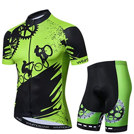 Weimostar Sportbekleidung Radtrikots Kurzarm Fahrradbekleidung Fahrrad top Männer MTB Jersey Atmungsaktive Sommer Schwarz