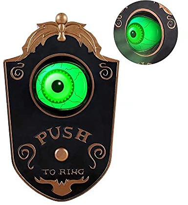 YeenGreen Halloween Doorbell Decoration, Haunted Doorbell, Halloween Lightup Eyeball, Door Decorations Party Doorbell Prop for Haunted House