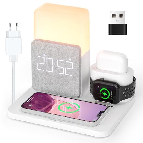 Chargeur à Induction Station, COLSUR 3 en 1 Chargeur sans Fil 15W Universel Qi Portable Rapide Charger pour iPhone14 Pro Max/13/12/11/X/8/Samsung Galaxy/Huawei, iWatch SE 7/6/5/4/3/2 et Air Pods Pro