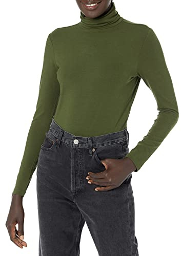 Amazon Essentials Jersey de Cuello Alto, Manga Larga (Disponible en Tallas Grandes) Mujer