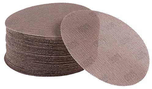 UPWOOD 50PCS 150mm 6 Inch Mesh Sanding Discs 400 Grit Hook&Loop, Dust Free | Anti-Blocking Net Sandpaper Sheets for Car Body, Wood, Metal, Plastic, Paint, Adapts to All 150 mm Sander Grinder Polisher