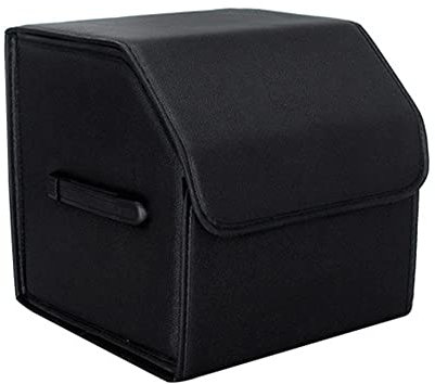 Auto Kofferraum Leder Organizer Box für Mercedes Benz C Class AMG W205 W204 W203 W203 Faltbare Autotasche Organizer Wasserdicht mit Fächern Aufbewahrungs Box Zubehör,S-Black Style