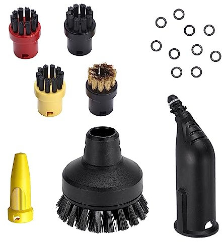 7 Pcs Accessoire Karch- Nettoyeur Vapeur Set, 4 Brosses Karch-er, 1 Rondes Grande und 2 Buse Pièces Détachées, pour Kärch-er SC1 SC2 CTK10 SC3 SC4 SC5 SC7